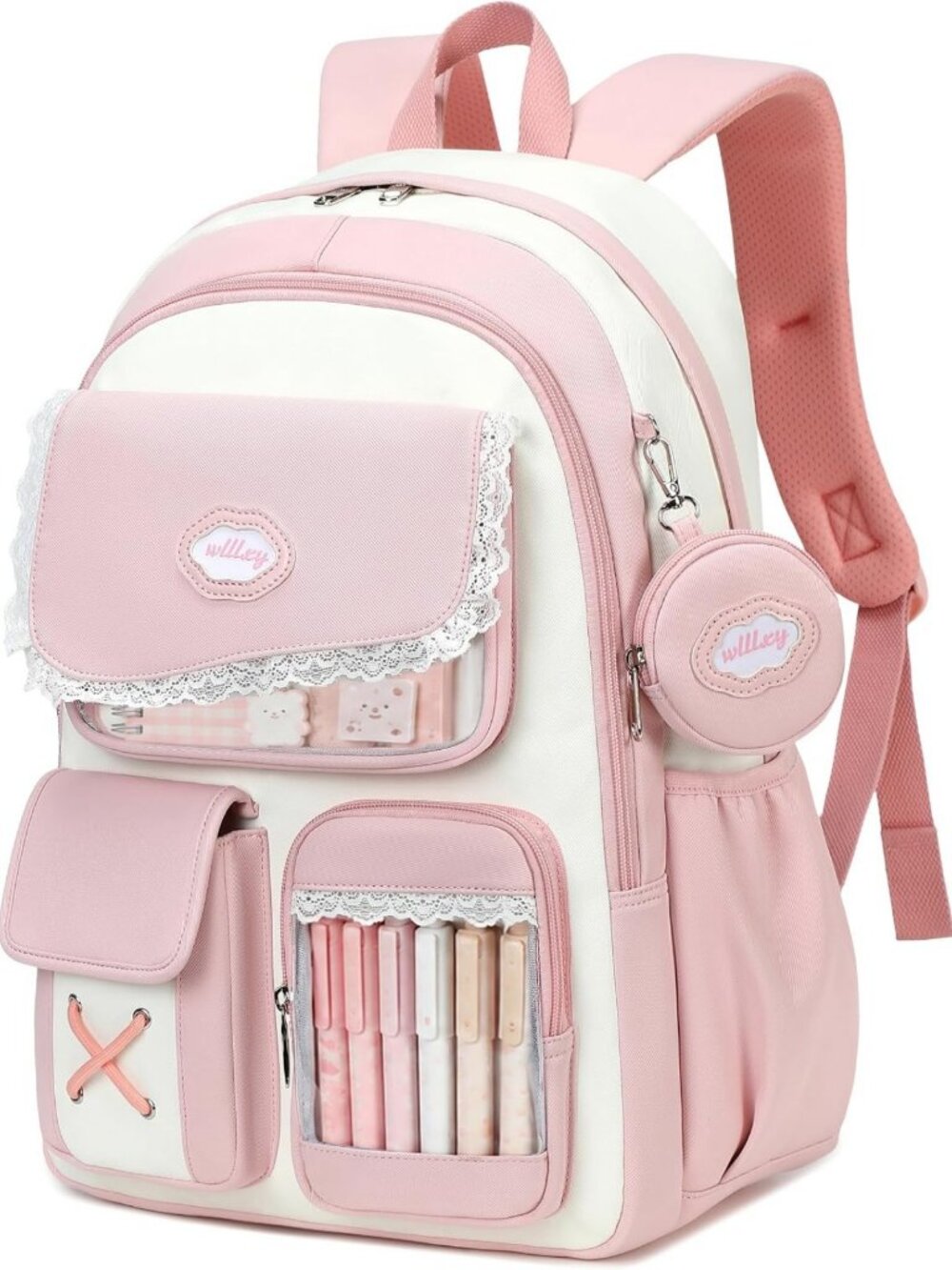 Cute Girls School Backpack | Mini Bookbag with Coin Purse & Laptop Compartment